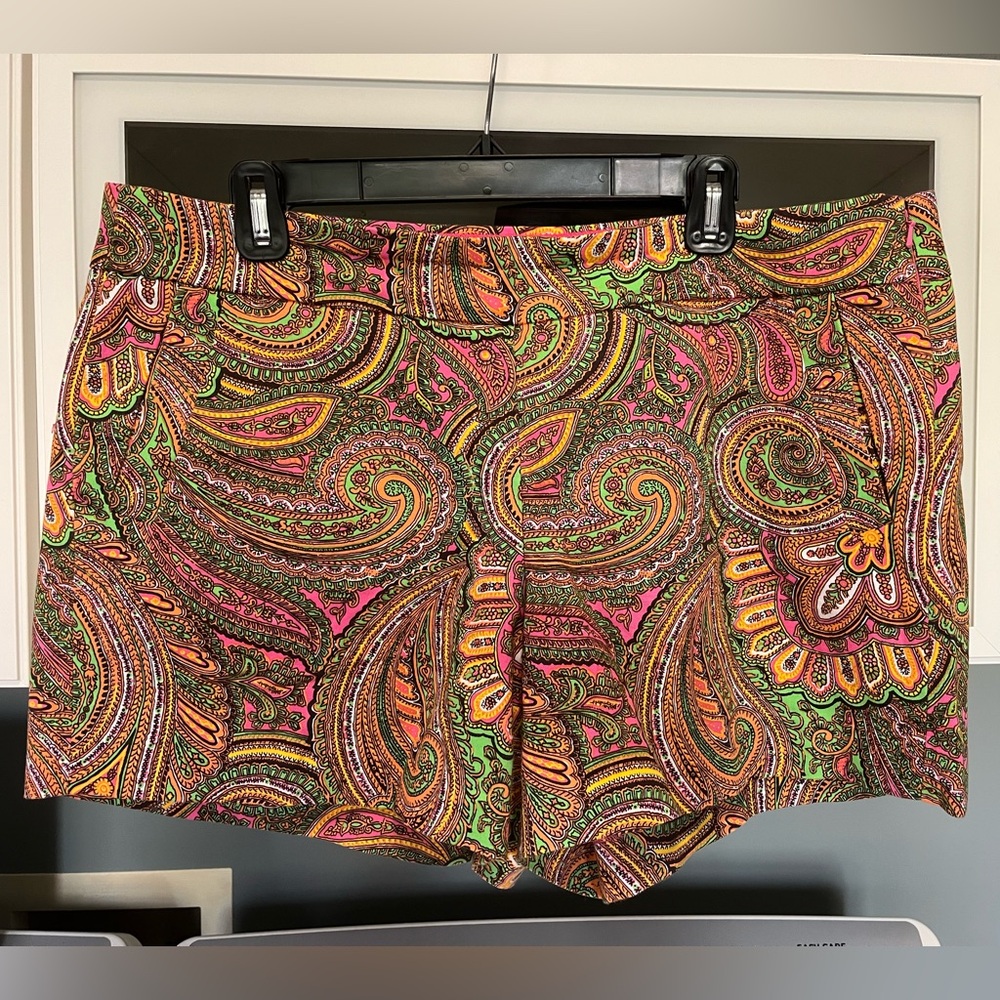 J.Crew Women’s Size 14 City Fit Side Zip Pink Paisley Shorts